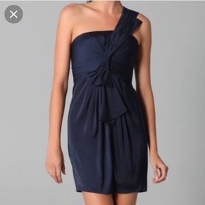 BCBGMAXAZRIA Palais One Shoulder Luxe Satin Dress